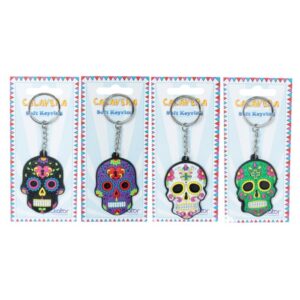 Dia de los Muertos Mexicaans Doodshoofd PVC Sleutelhanger